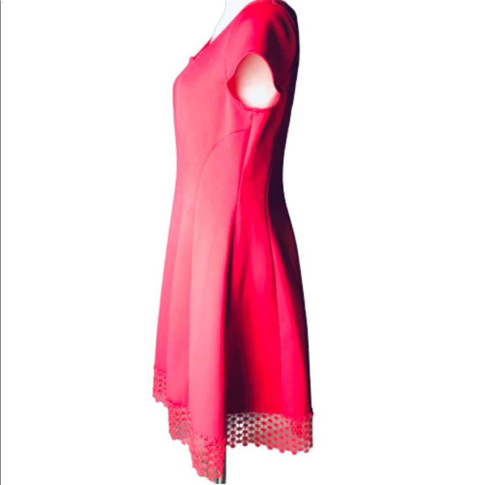 Donna Ricco Raspberry Dress with Cap Sleeves - Picture 2 of 5